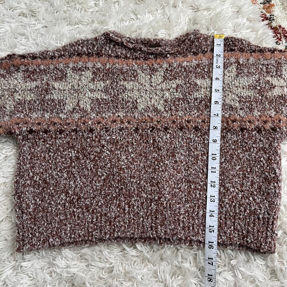Free People Gingerbread Snowflake Cropped Pullover Sweater Size XS - Picture 7 of 7